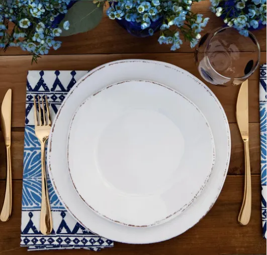 Vietri Melamine Lastra Dinner Plate - White