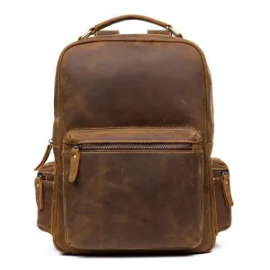 Vintage Genuine Leather Backpack Mens