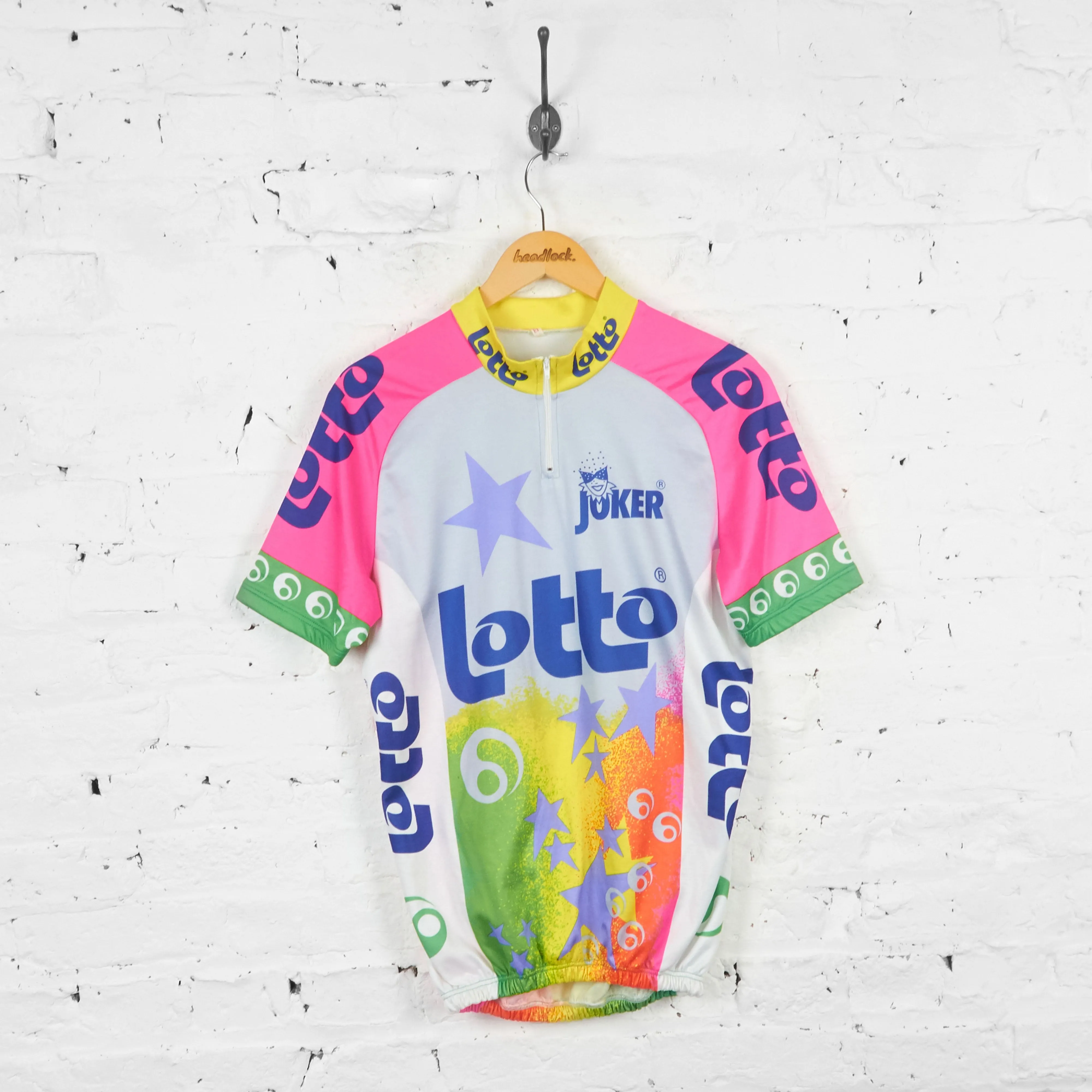 Vintage Lotto Joker Cycling Jersey - Silver - XL