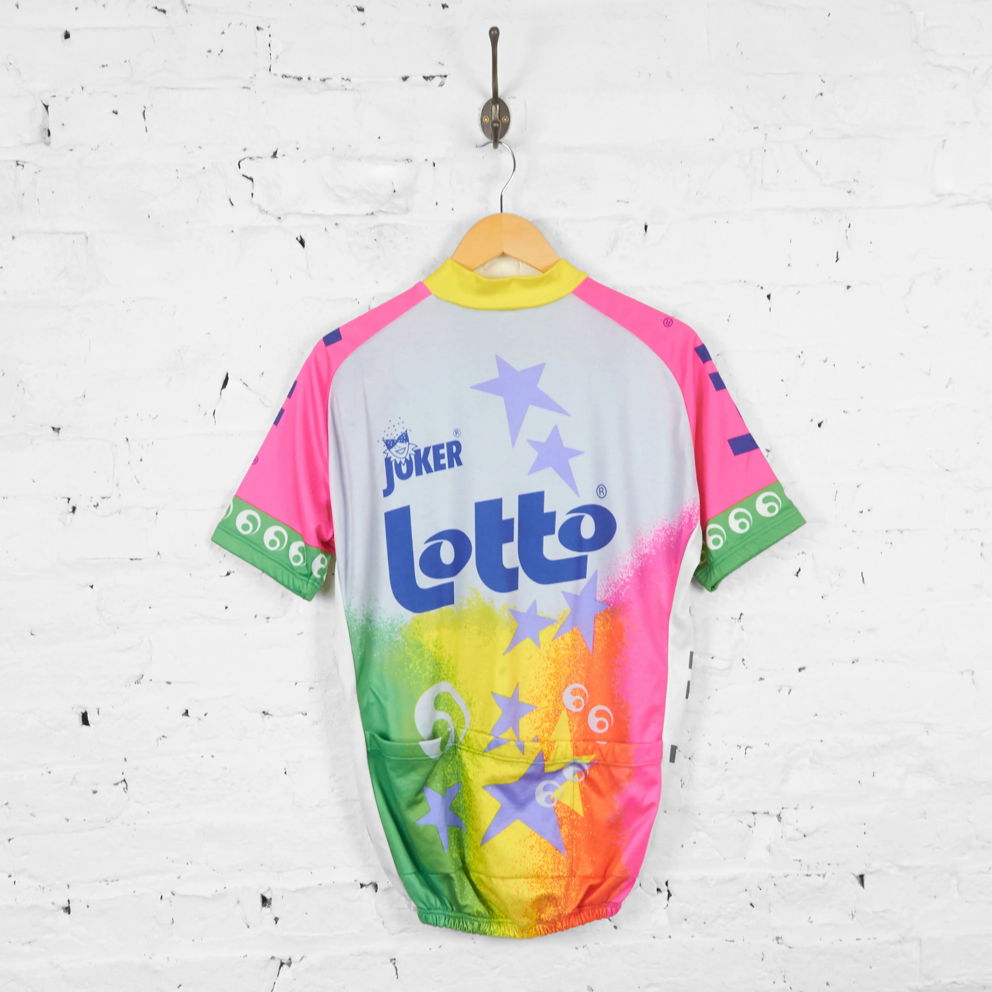 Vintage Lotto Joker Cycling Jersey - Silver - XL