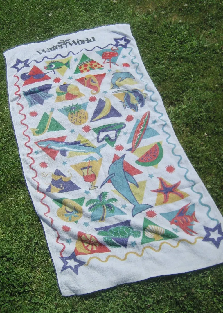 Vintage Water World Beach Towel