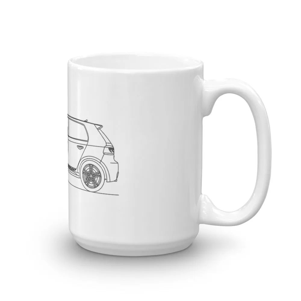 Volkswagen Golf R MK6 Stripes Outline Mug
