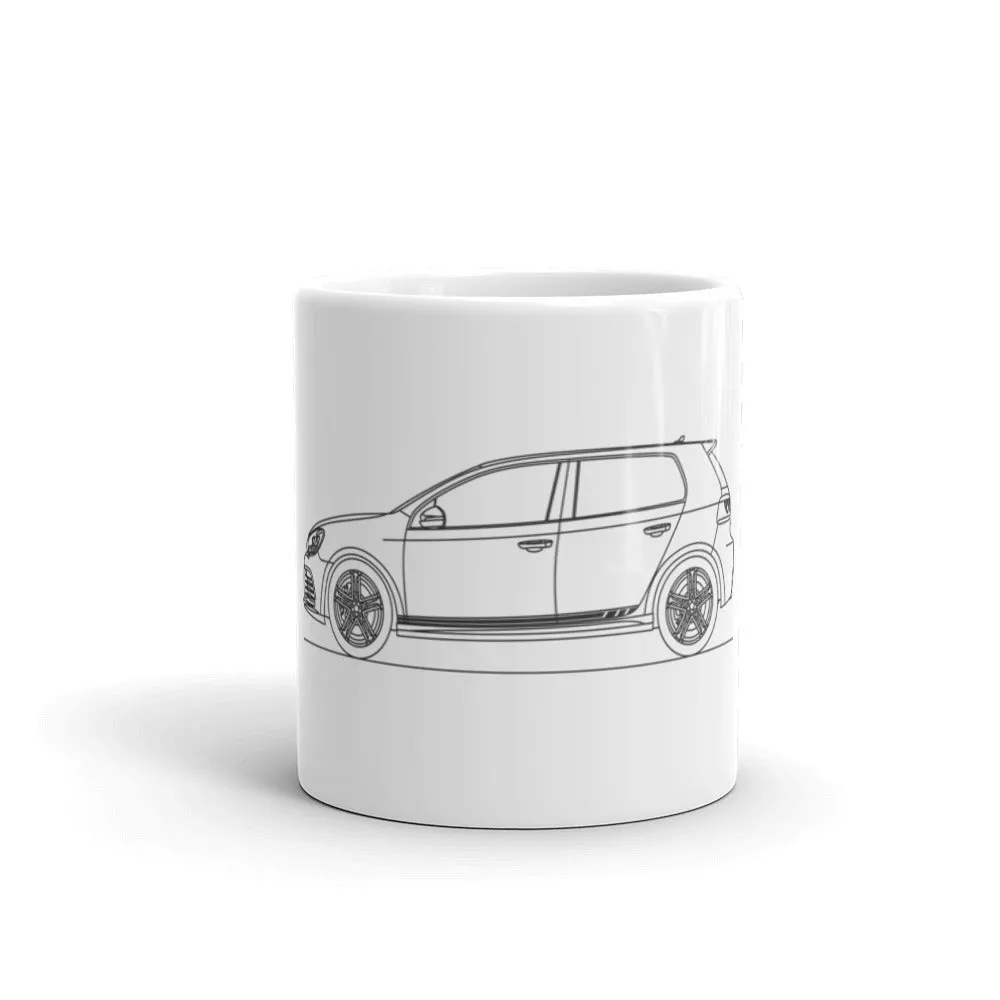 Volkswagen Golf R MK6 Stripes Outline Mug