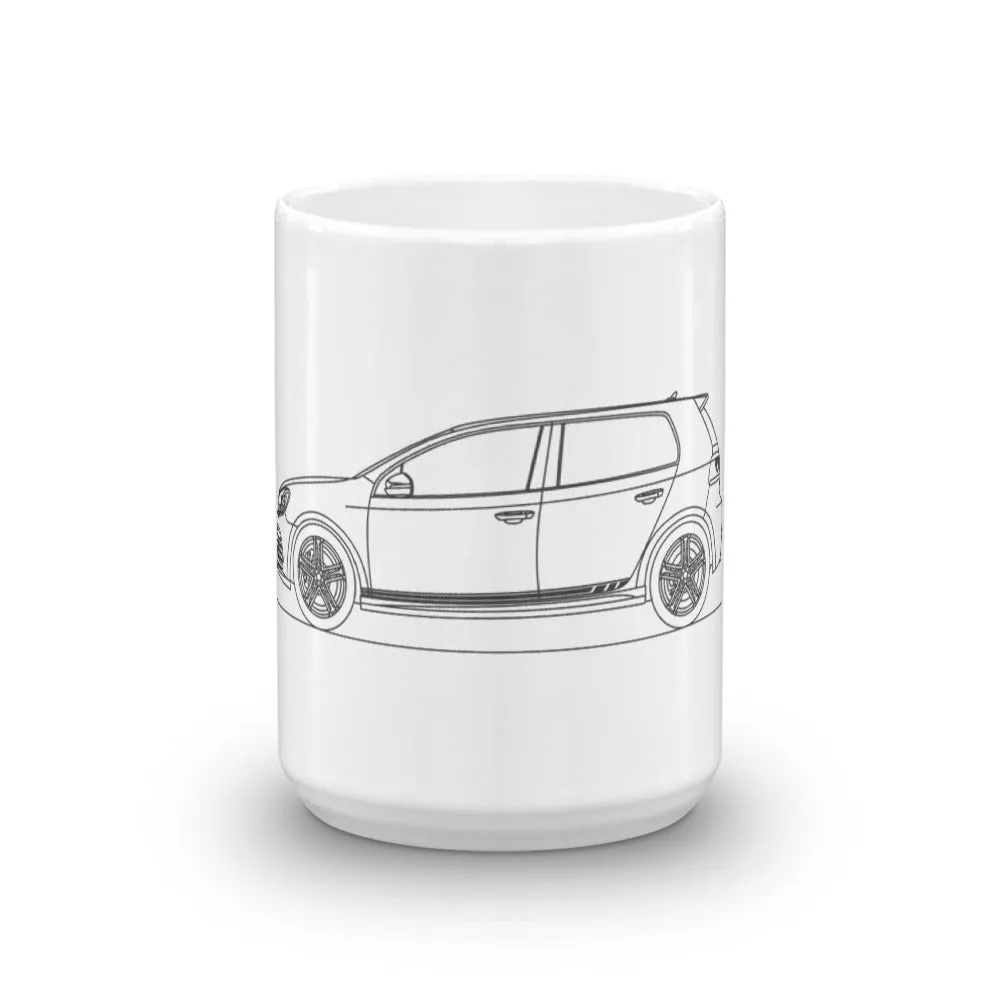 Volkswagen Golf R MK6 Stripes Outline Mug