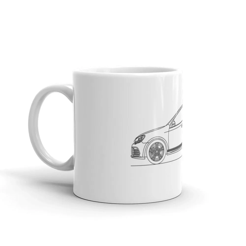 Volkswagen Golf R MK6 Stripes Outline Mug