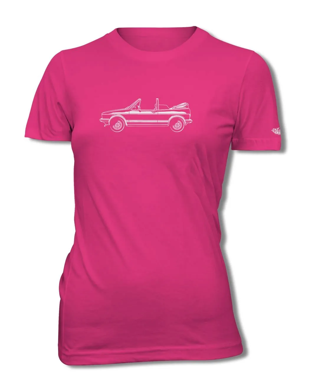 Volkswagen Golf Rabbit Cabriolet Convertible T-Shirt - Women - Side View