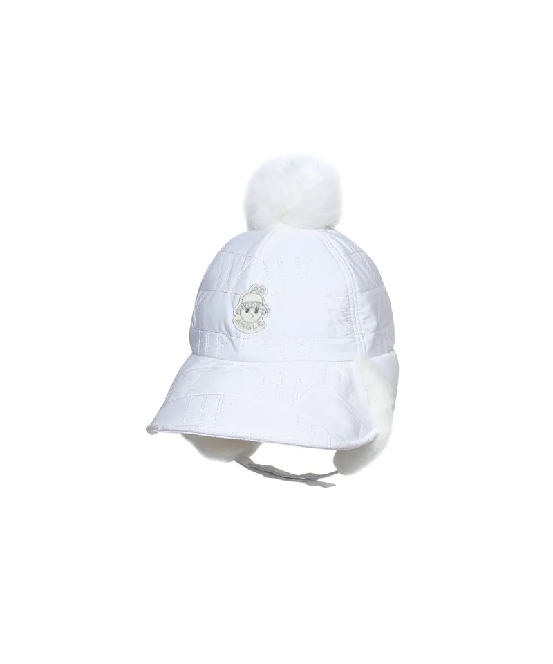 WideAngle: Co Quilted Modified Earflap Cap L - Off-White