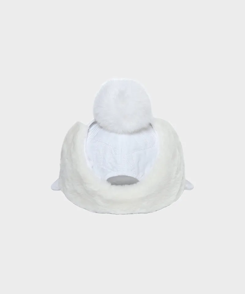 WideAngle: Co Quilted Modified Earflap Cap L - Off-White