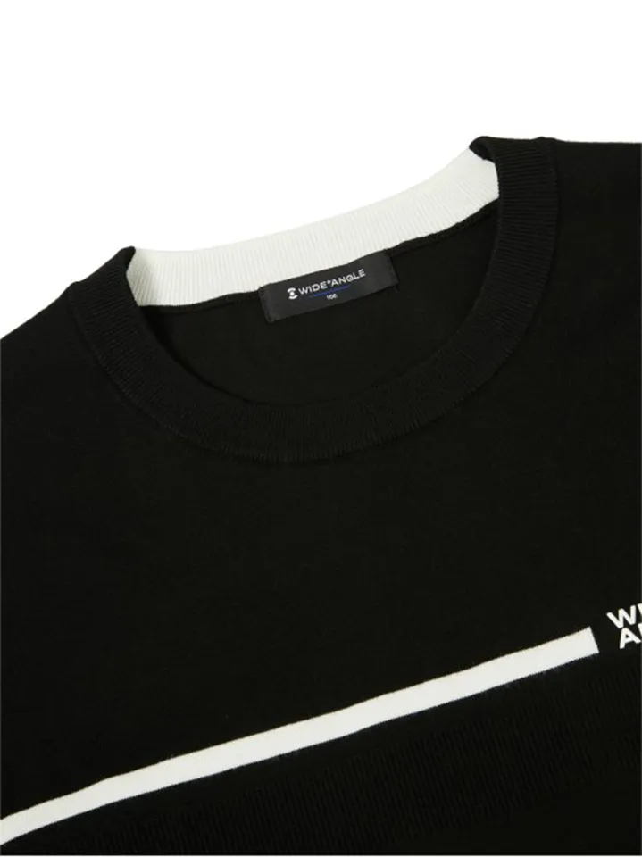WideAngle: Men's TO Color Block Line Round Neck Sweater- 3 Colors