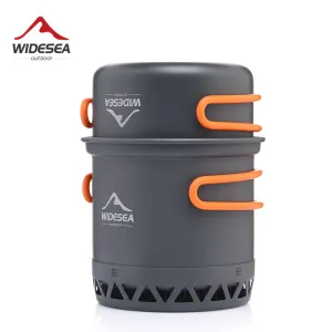 Widesea Camping Cookware Set | Heat-Exchanger Pots - Includes Kettle