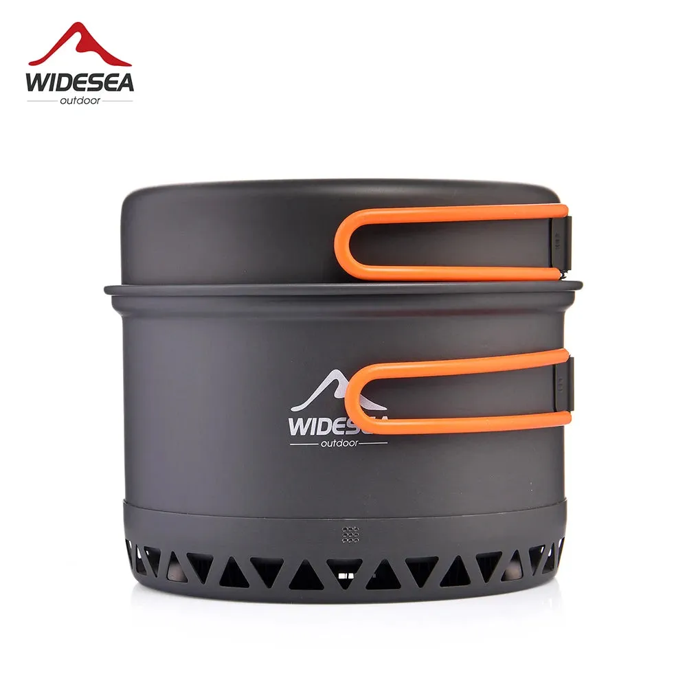 Widesea Camping Cookware Set | Heat-Exchanger Pots - Includes Kettle