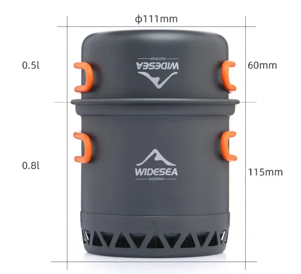 Widesea Lightweight Aluminum Alloy Camping Cookware Set | Portable Outdoor Cooking Pots with Travel Storage Bag