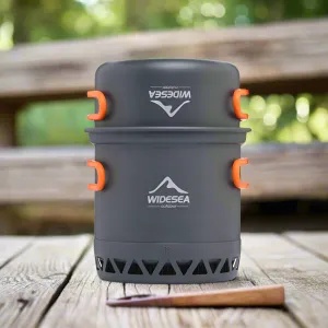 Widesea Lightweight Aluminum Alloy Camping Cookware Set | Portable Outdoor Cooking Pots with Travel Storage Bag