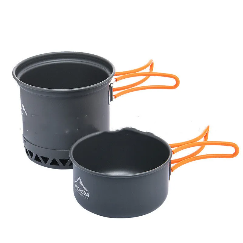 Widesea Lightweight Aluminum Alloy Camping Cookware Set | Portable Outdoor Cooking Pots with Travel Storage Bag