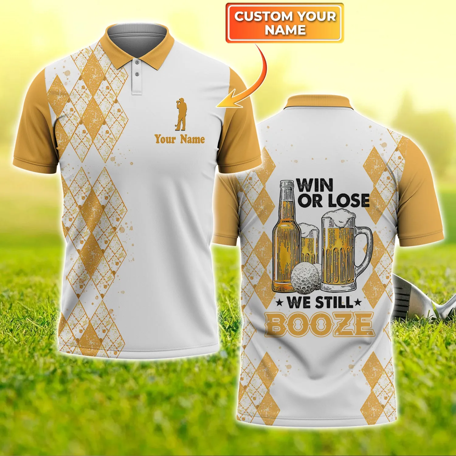 Win Or Lose We Still Booze - Personalized Name 3D Polo Shirt-TT99-942