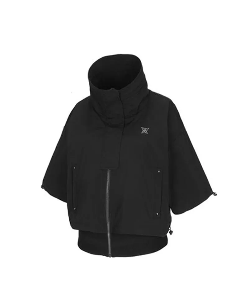 Women's Neck Point Short Sleeve JK - Black