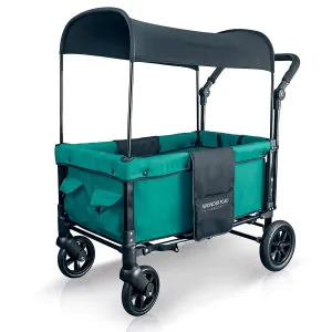 WonderFold Multifunctional 2 Seater Push Double Stroller Wagon