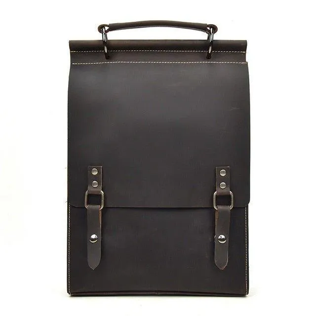 Woosir Vintage Leather College Backpacks Women Men