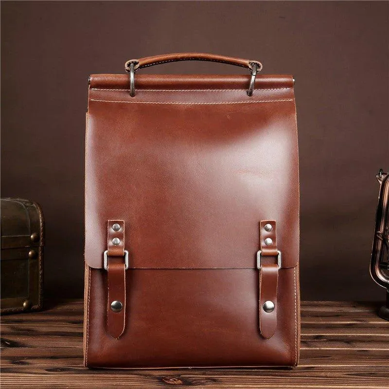 Woosir Vintage Leather College Backpacks Women Men