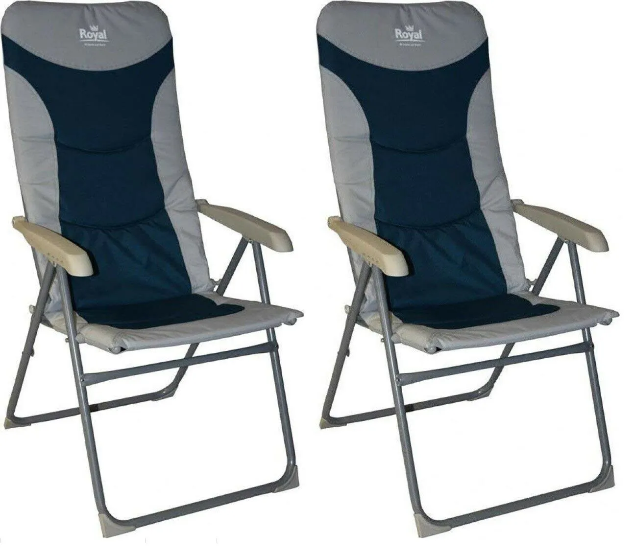 X2 Colonel Folding Lightweight Camping Chair Blue Silver Camping Outdoor