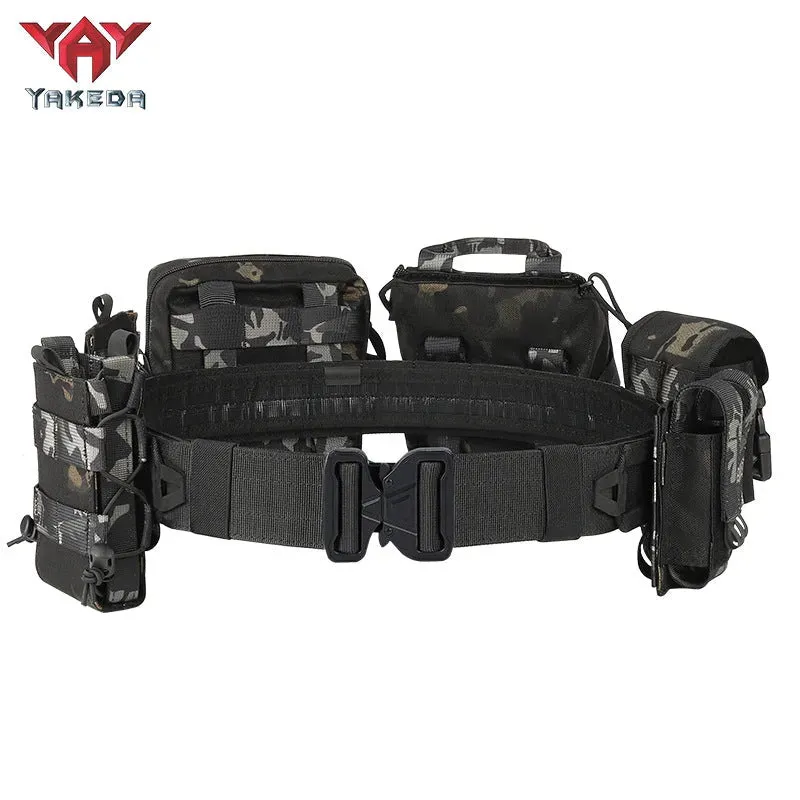 YD-2088 YAKEDA Tactical Belt Outdoor Patrol Multifunctional Eight-Piece Set Can Be Hooked Up Removable Adjustable Tactical Belt
