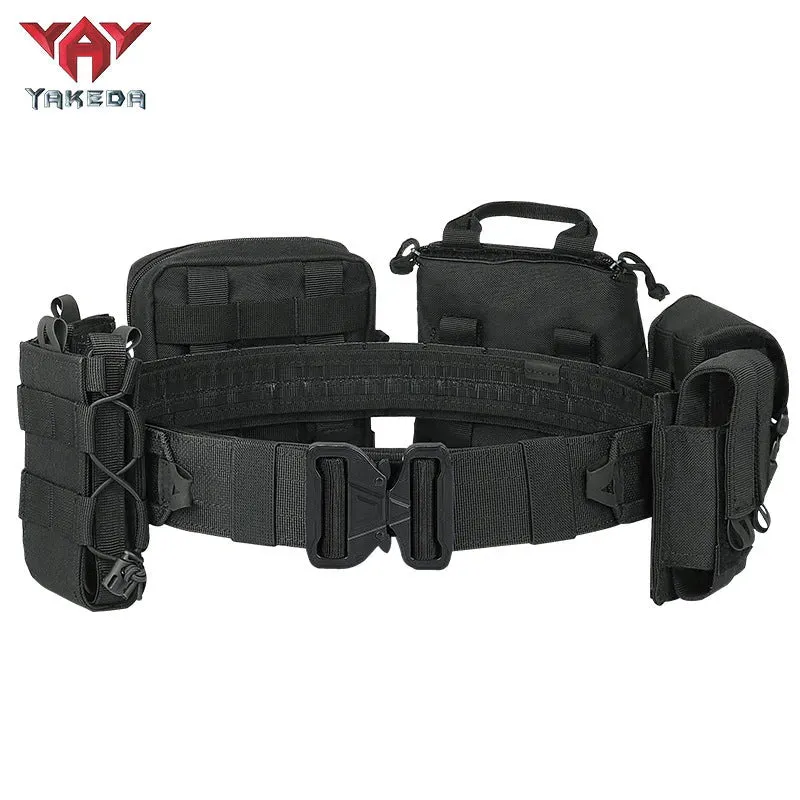 YD-2088 YAKEDA Tactical Belt Outdoor Patrol Multifunctional Eight-Piece Set Can Be Hooked Up Removable Adjustable Tactical Belt