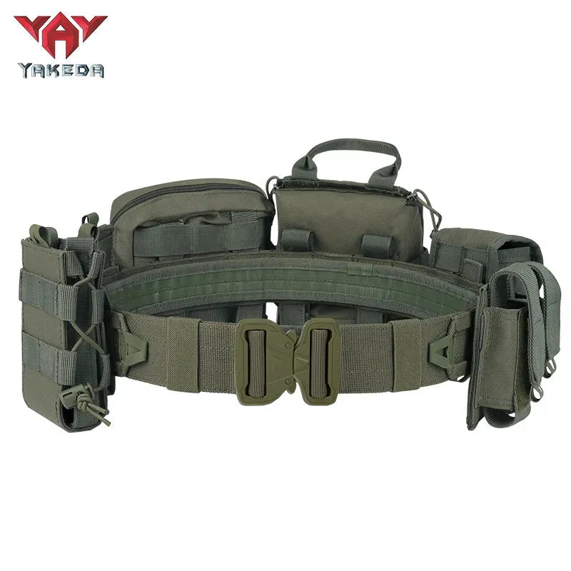 YD-2088 YAKEDA Tactical Belt Outdoor Patrol Multifunctional Eight-Piece Set Can Be Hooked Up Removable Adjustable Tactical Belt