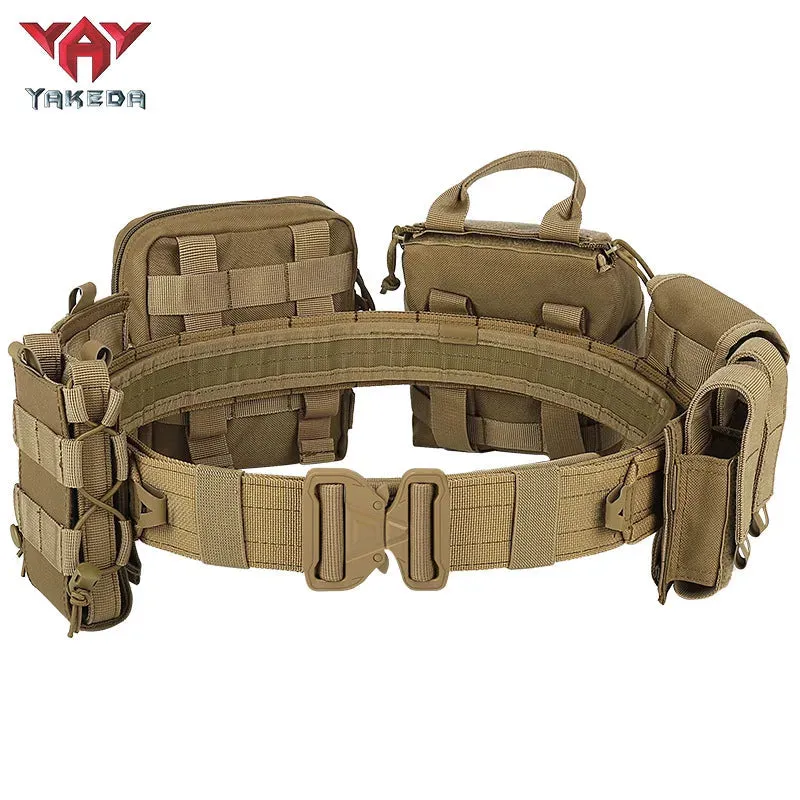 YD-2088 YAKEDA Tactical Belt Outdoor Patrol Multifunctional Eight-Piece Set Can Be Hooked Up Removable Adjustable Tactical Belt