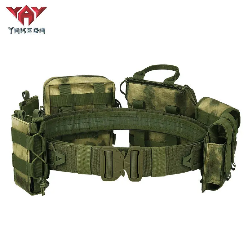 YD-2088 YAKEDA Tactical Belt Outdoor Patrol Multifunctional Eight-Piece Set Can Be Hooked Up Removable Adjustable Tactical Belt