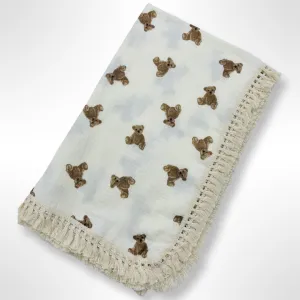 Ziggy Muslin Tassel Blanket - Bear